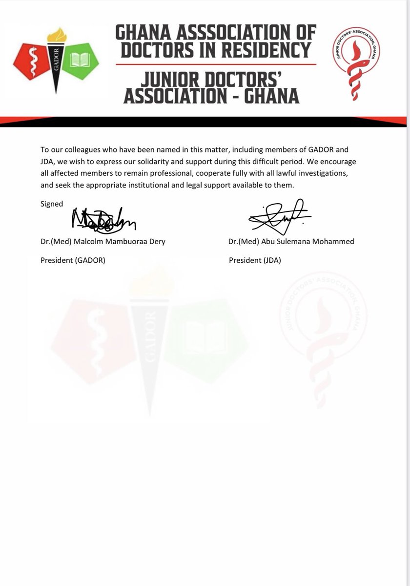 Junior Doctors' Association, Ghana tweet media