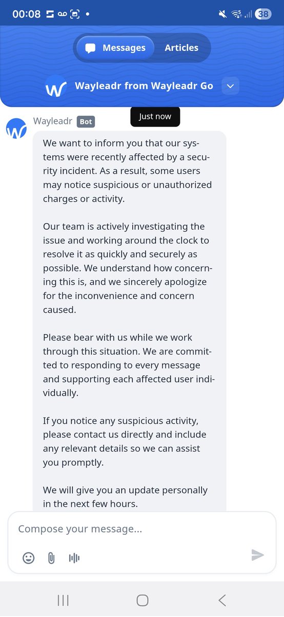 FfLearner's tweet photo. @wayleadr has been hacked. If anyone uses this app please check your bank accounts. I was charged €156 today ! #wayleadr #pakpnp #hacked https://t.co/5X6TBlmvYj