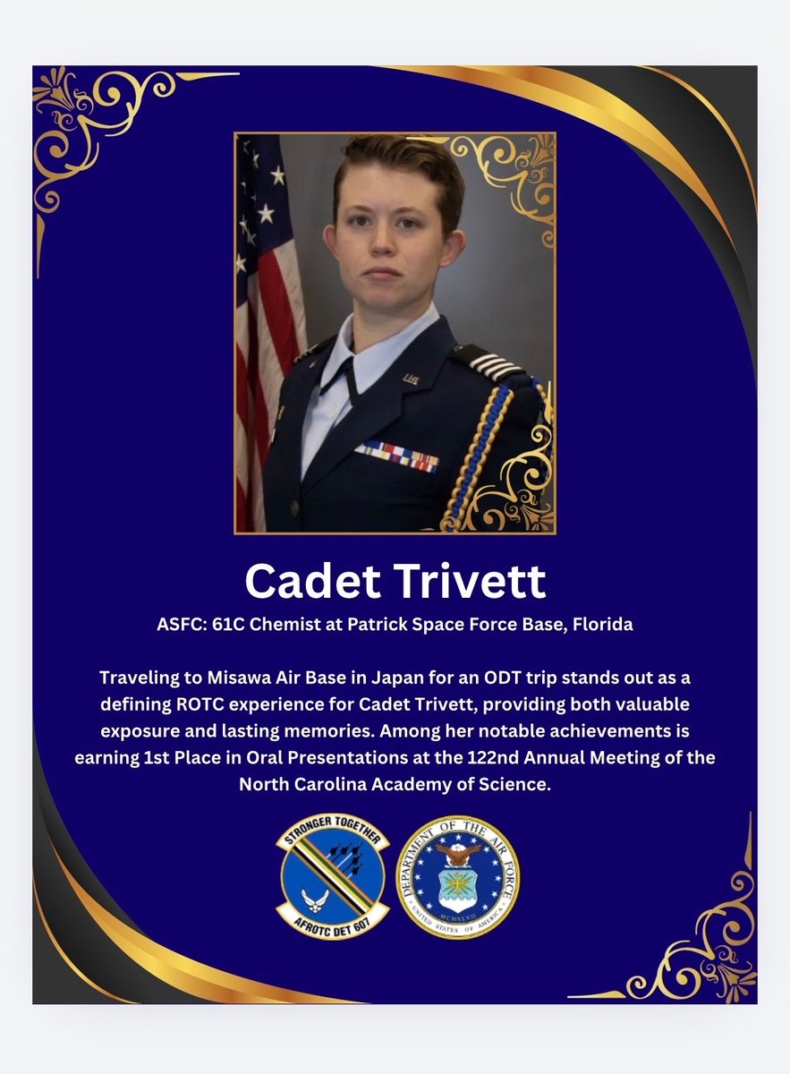 Campbell_CAS's tweet photo. Air Force Detachment 607 Commissioning Ceremony.  Congratulations Campbell Biochemistry major Laura Trivett ‘26, the Air Force’s newest second lieutenant! https://t.co/kQ87eYXI0Y