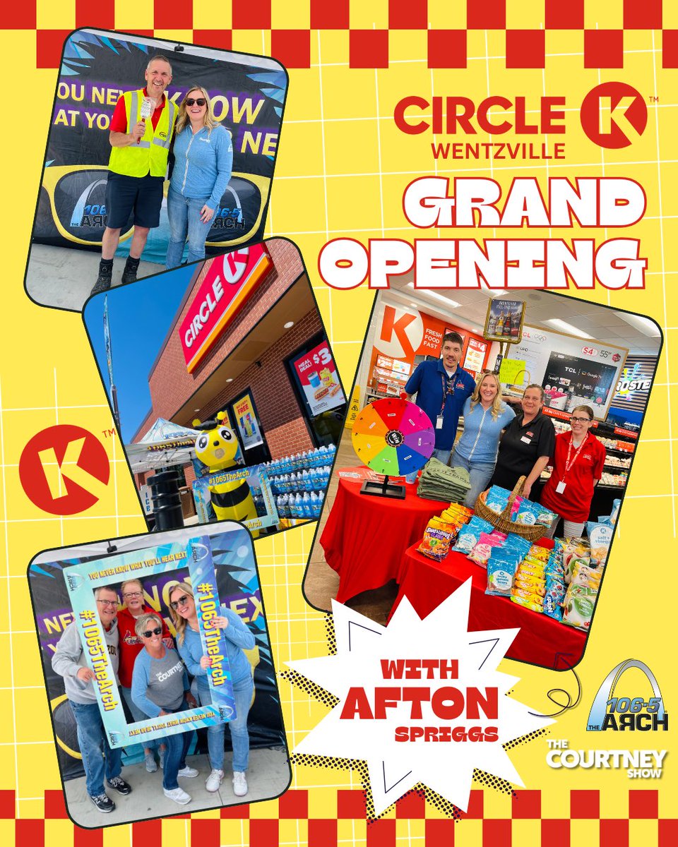 1065thearch's tweet photo. THANK YOU to the amazing listeners who came out to hang with @AftonSpriggs of @CourtneyshowSTL and The ARCH Crew at the @CircleKStore Wentzville Grand Opening!

If you haven’t already, be sure to join Inner Circle Rewards for exclusive perks, personalized offers, and deals 👀 https://t.co/Tj7ZVnGh92