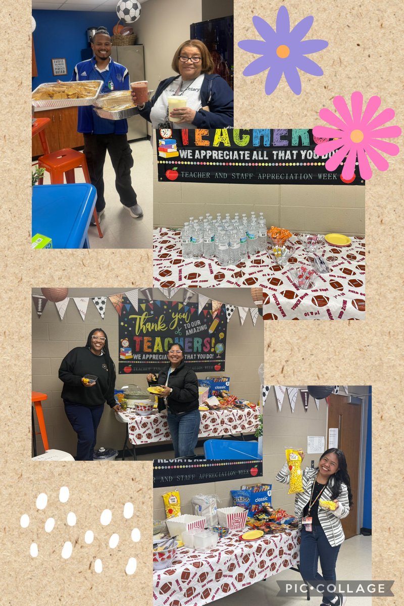 PESJackets's tweet photo. Huge shoutout to our Hospitality Committee for the hydration station and snack bar today! 

Thanks to Mrs. Lytle for the chips &amp; salsa donated from Mi Casa and Ms. Contraras for the sweet treats. #PickettPride🧡💙
@LCSJackets @ronanthony_ron @leighjones23 @BruceCarrollEDU https://t.co/AftoUXE8eQ