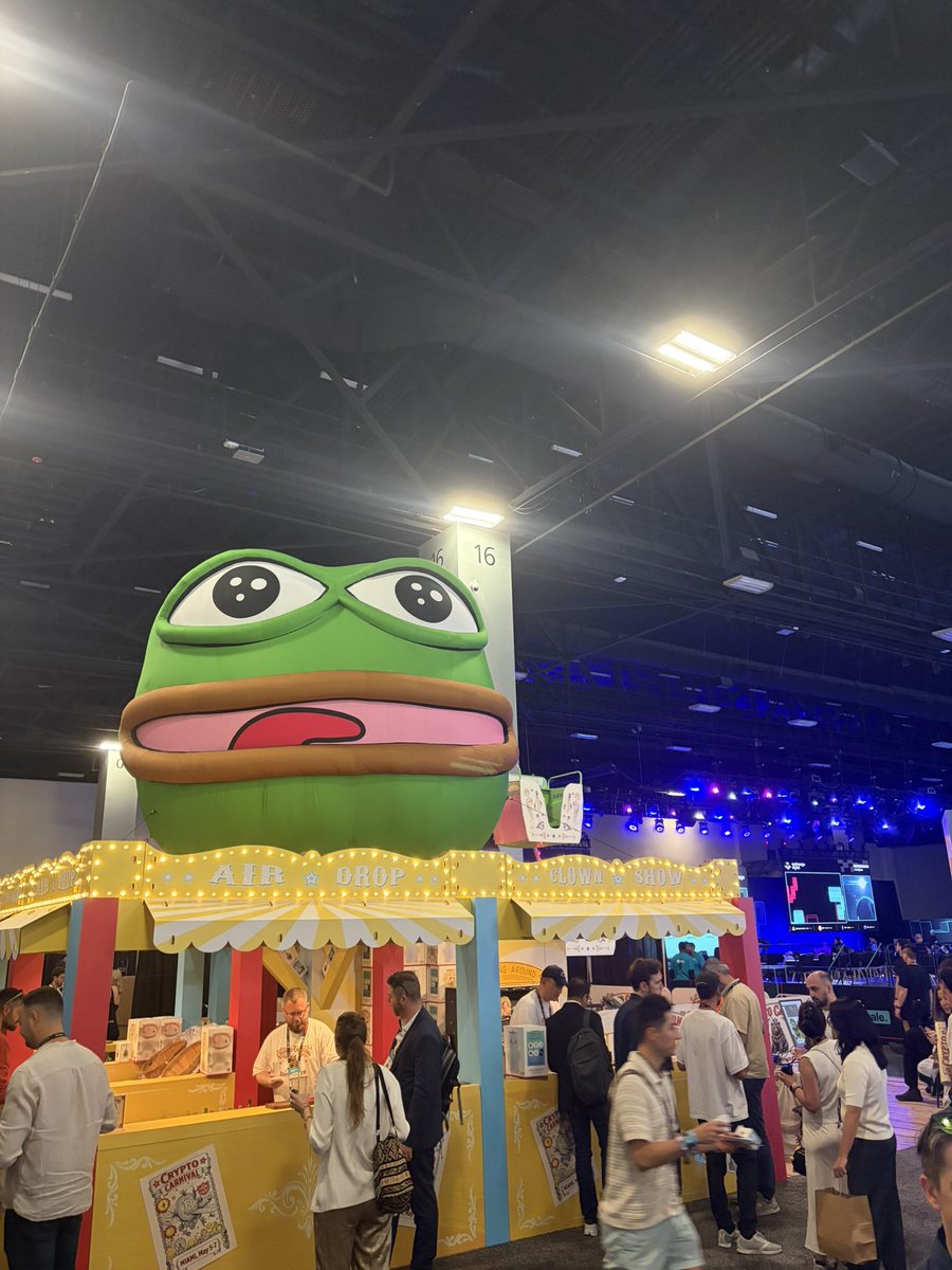 etherbk's tweet photo. Only at @consensus2026 do Pepe and JP Morgan show up to the same party 🐸🏦 Thanks @mikelaujr  for hosting — Miami was a vibe. 🌴 #Consensus2026 https://t.co/3wygHTsPrh