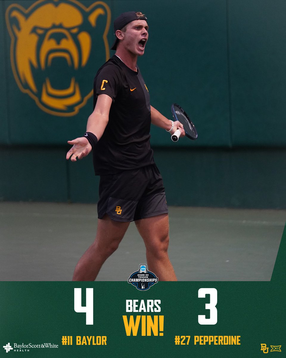 BaylorMTennis's tweet photo. ELITE 8 BOUND BEARS!

#SicEm 🐻 | @bswhealth https://t.co/A5HeUZxKzU