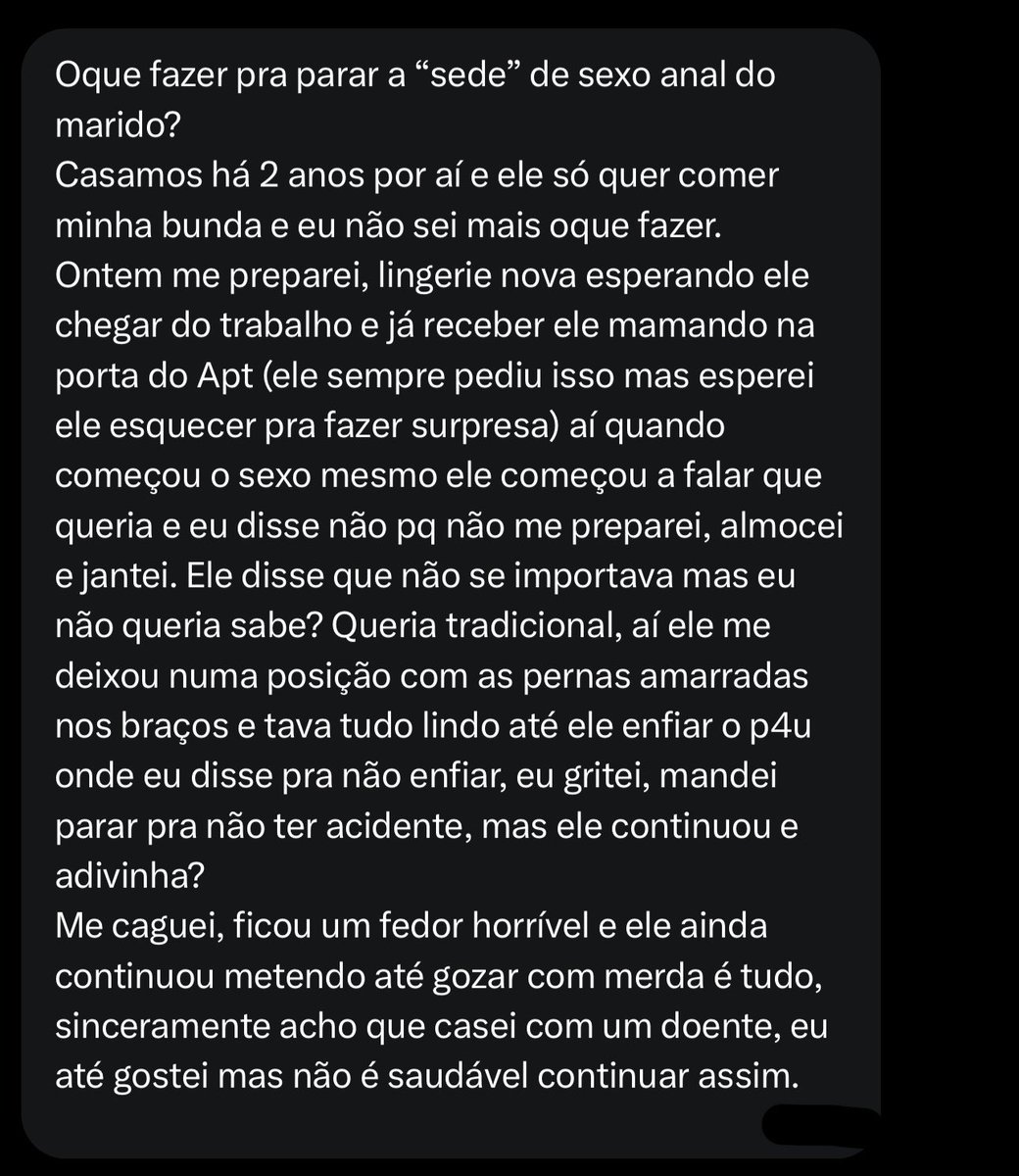 Confissoes pra ler cagando 𝕏 tweet media