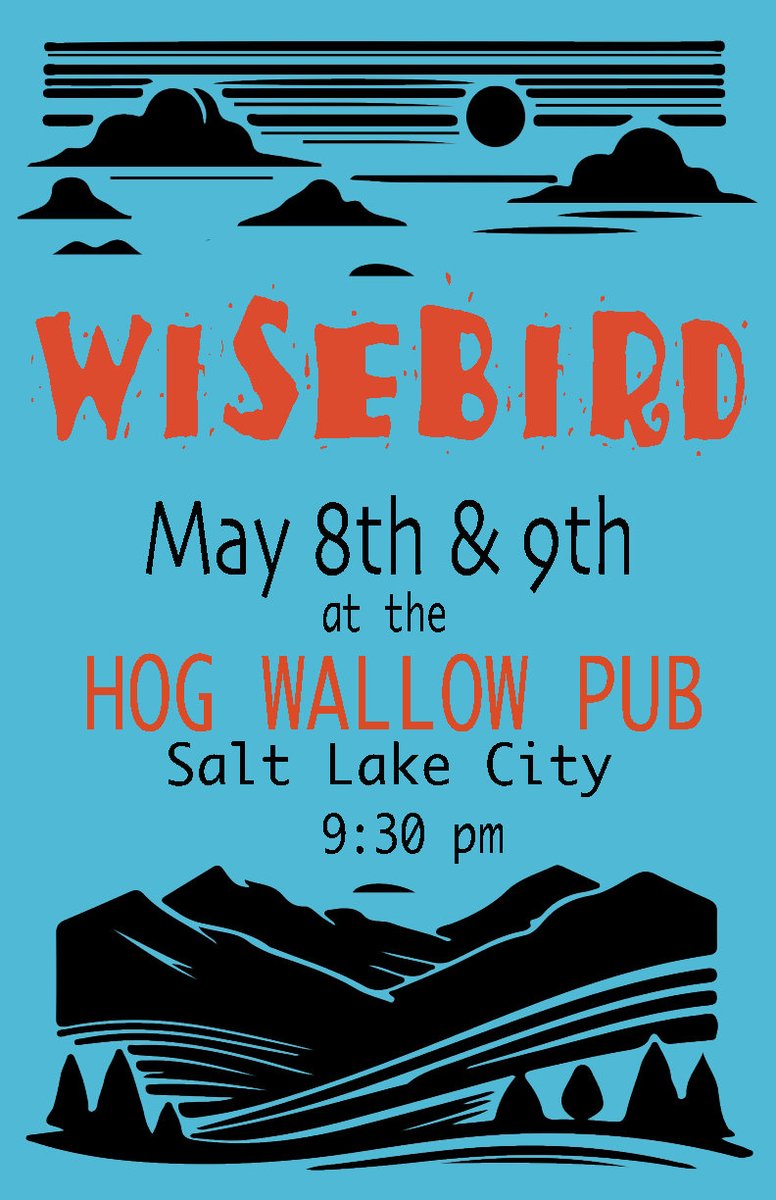 TheHogWallow's tweet photo. Wisebird. Friday AND Saturday. ๐ Blues, Rock & Funk two nights in a row at The Hog. Patio's open. Ribs are on point. What more do you need? $10. 9:30PM. ๐ธ๐ฅ @wisebirdmusic
#Wisebird #BluesRock #Funk #HogWallow #FridayNight #LiveMusicSLC https://t.co/S4dKt5P2gN
