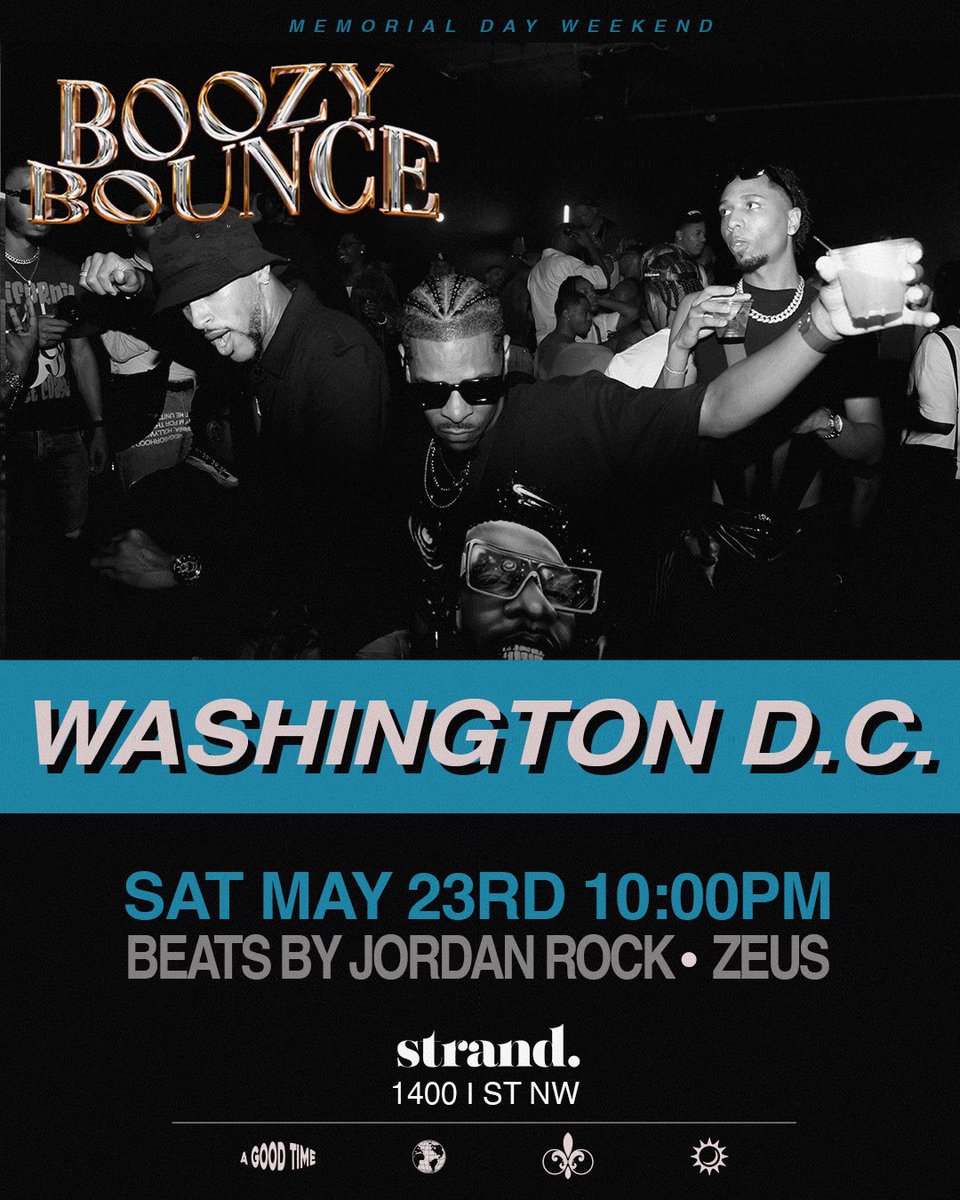 boozybounce's tweet photo. We're popping out this Memorial Day Weekend! 

Pull up on us to close out your Saturday night!

Saturday, May 23 | 10PM - 3AM

Beats by @_airJordans_ + @earthtozeus 🎧

Tables SOLD OUT | GA Tickets Available Now

🎟️: https://t.co/lwE53XLKkb https://t.co/HUNdegpDxx