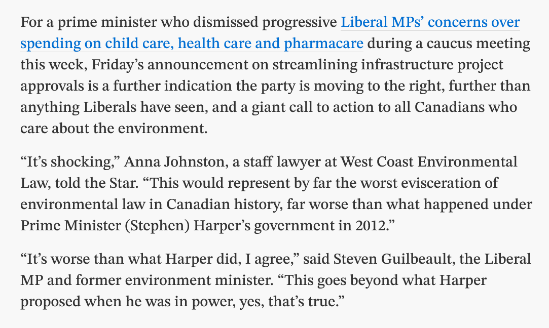 treebeing's tweet photo. . @MarkJCarney runs roughshod over #environment: ‘It’s worse than what Harper did’
He plans to make it easier to #kill off endangered species, #pollute waterways and #risk human health, all in the name of #fasttracking private sector #development projects
https://t.co/HnwN9OO3cs https://t.co/bqKKn7CicR