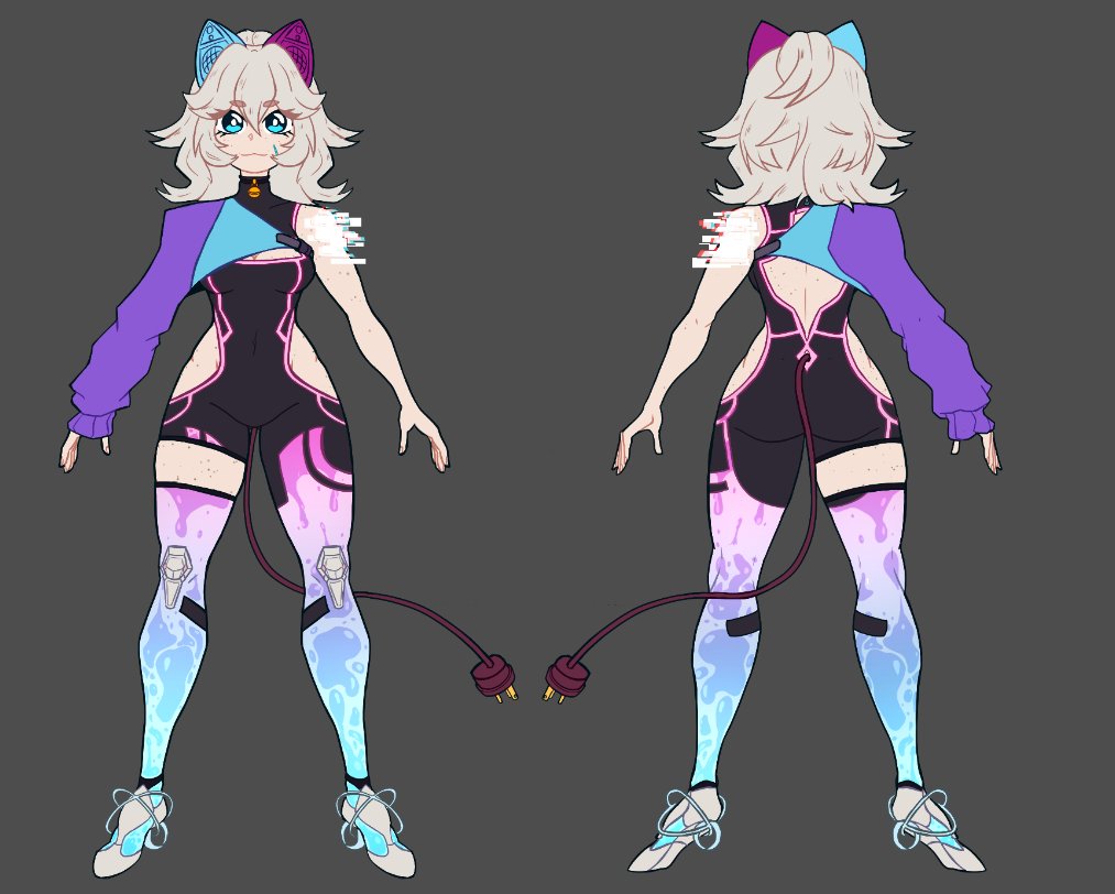 PacCrewVT's tweet photo. so small intro for this acc yes yes!
hi my name is blanca or blanco or blanc, im a genderfluid vtuber who has 3 persona that are all very silly cybers. 
the female is currently being a redesigned to the final form but this is the concept so far<3 👾🧬 https://t.co/vJPKQ0nLrd