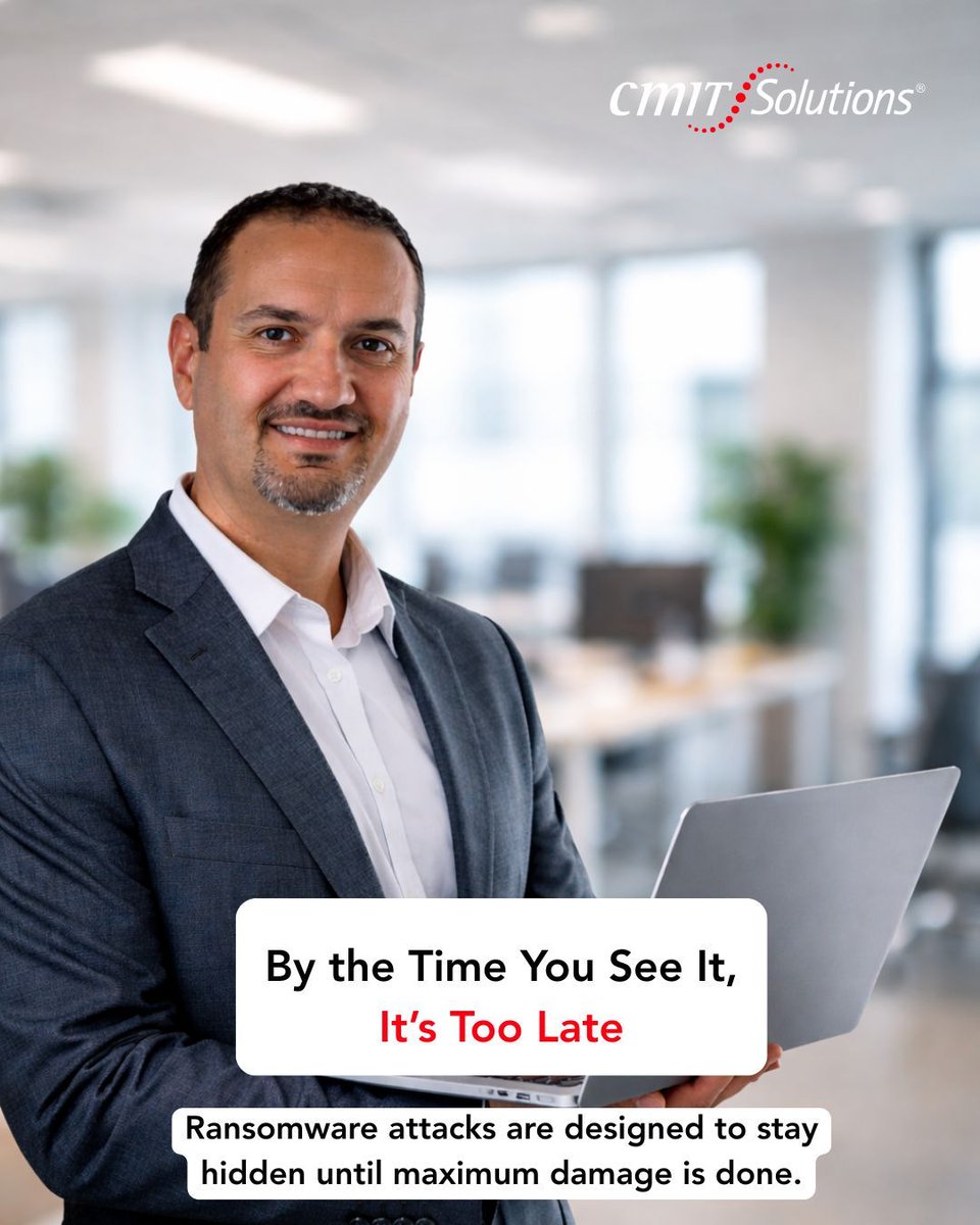 CMITBothell's tweet photo. No alerts.
No warning signs.

Just normal operations… until everything stops.

That’s how modern ransomware works.

It doesn’t rush.
It prepares.

And when it hits—
it hits everything at once.

Recovery isn’t just costly… it’s disruptive. https://t.co/hogNCVPYuk