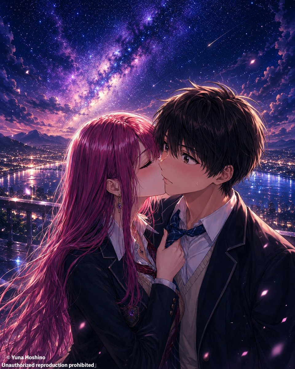 愛してナイト　セル画　背景画付 04 himino_aiart 様の素敵な背景をお借りして撮影させて頂きました💕 IF