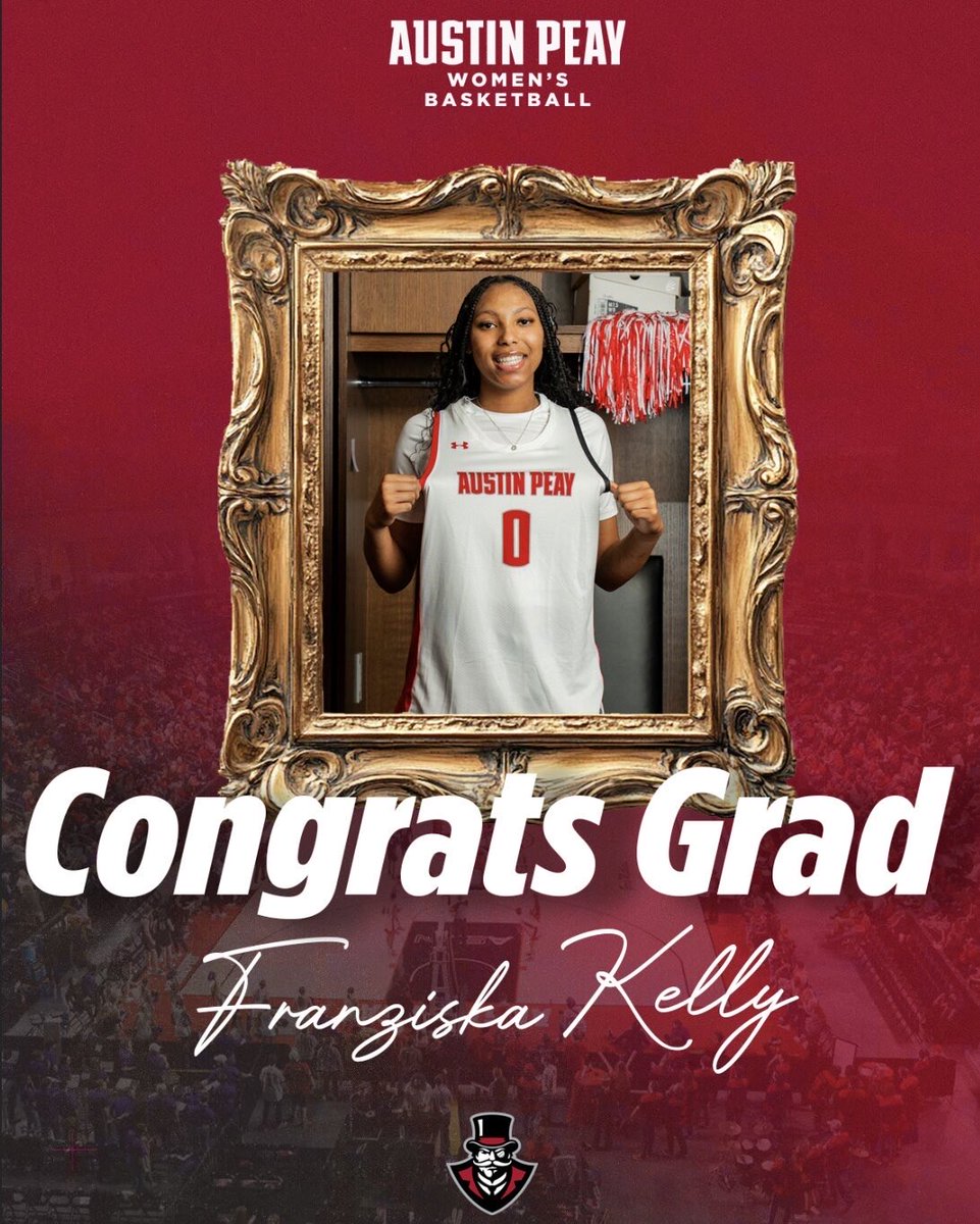 GovsWBB's tweet photo. 𝓒𝓞𝓝𝓖𝓡𝓐𝓣𝓢 to incoming freshman Franziska Kelly on graduating today! Up next - Stacheville!🎩🏀

#LetsGoPeay l #Alignment https://t.co/Jqm2q89zEr