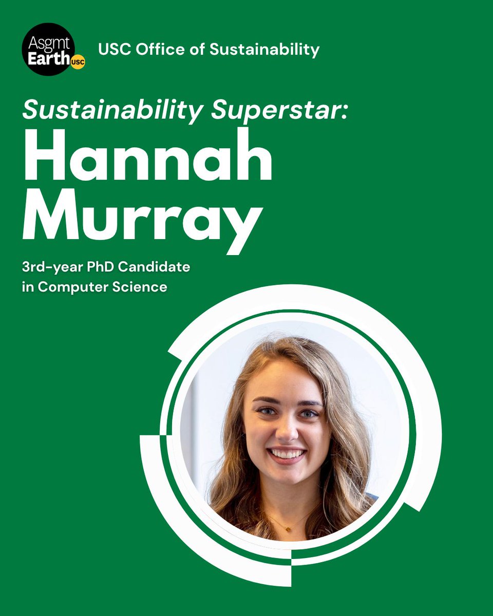 GreenUSC's tweet photo. Meet this week’s #USCsustainabilitysuperstar, Hannah Murray! #USCsustainability https://t.co/OgK4Nw8xvH