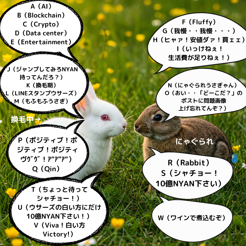 土曜のウサーズ「abcのうた」 🎶🐇ｱｰ🎶🐇ｱ