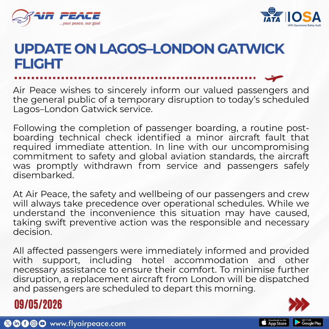 Air Peace tweet media