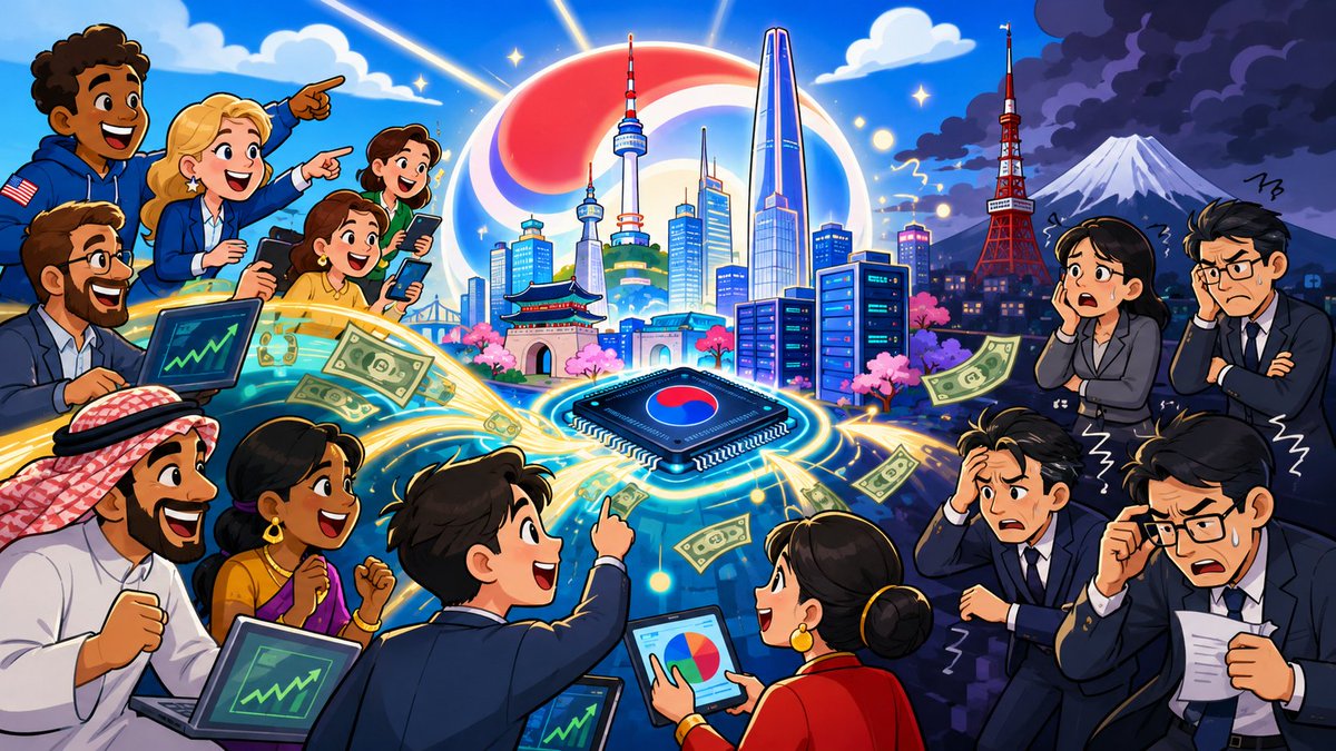 RedBlueChiwoo's tweet photo. 韓国を見下すのは自由だけど、世界の金は感情で動かないんだよな。
米国勢はKOSPIを見始め、Googleは英国の次に韓国へAI拠点。
今さら「韓国は下」って言ってる方が、時代からズレてない？

#崇韓 https://t.co/45DooqJ1rz