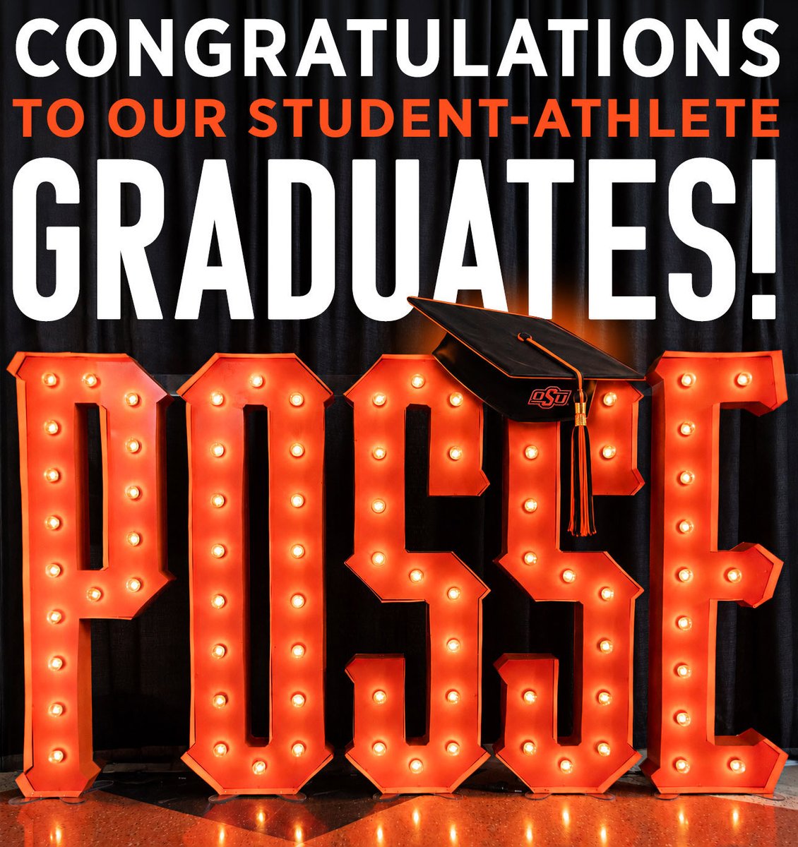 OSUPOSSE's tweet photo. Congratulations to our outstanding Cowboy &amp; Cowgirl graduates on achieving excellence at Oklahoma State University and stepping into a bright orange future!

Cowboy fans, help the next class succeed too by supporting the Excellence Fund: https://t.co/nKiYPb6W2S #GoPokes https://t.co/JtekpDc5bc