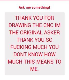 [CNC mention]
you are so very welcome, anon <3  i'm overjoyed that you liked it!!!!! hopefully i can make some more stuff like this in the future, i love making Tenna a big whiny doofus