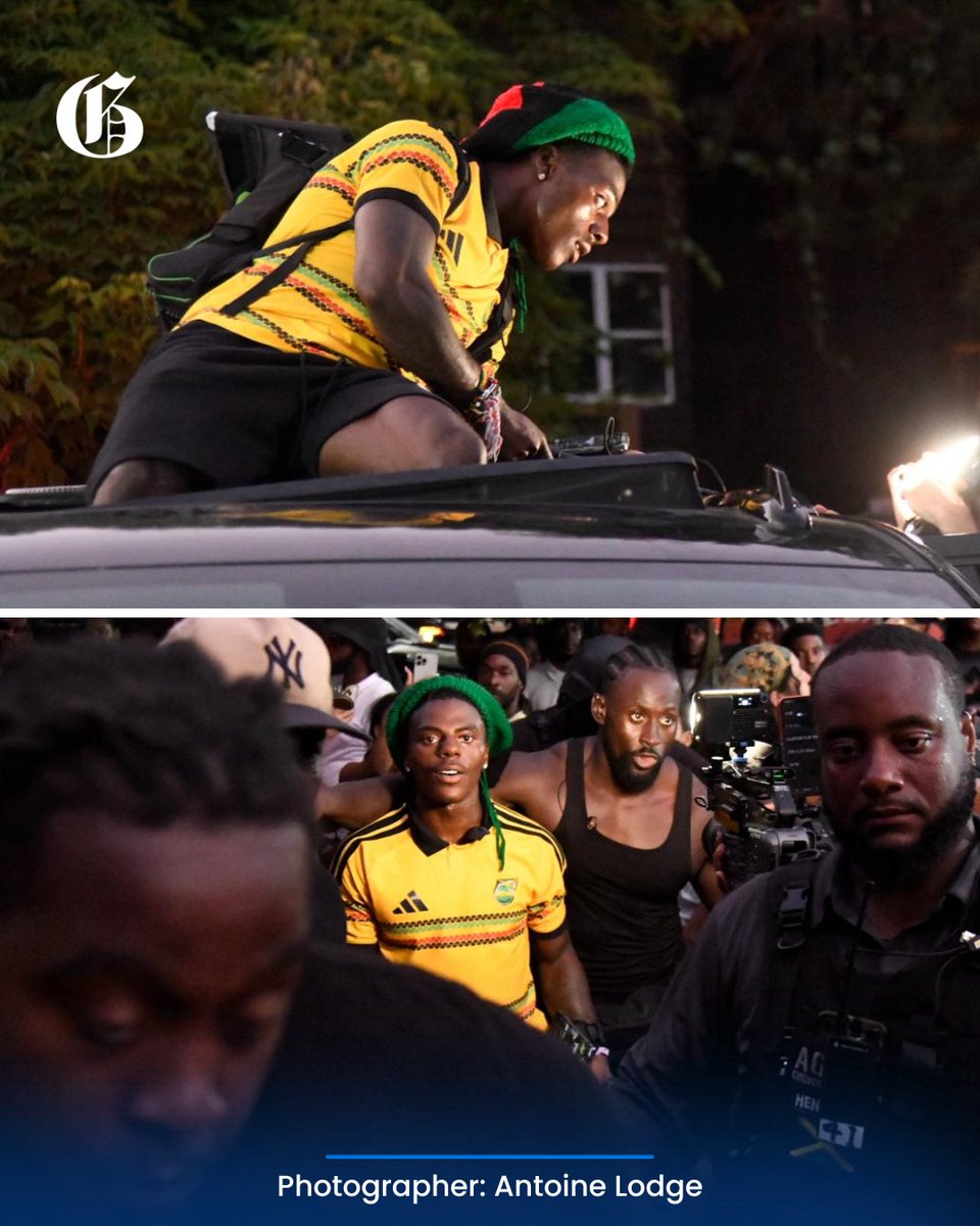 JamaicaGleaner's tweet photo. World-renowned streamer IShowSpeed was spotted at Kaya Herb House in St Andrew, enjoying fan interactions as he revelled in the upbeat atmosphere. He was seen with Jamaican reggae musician Jesse Royal #GLNREnt https://t.co/9H4bF633Vp