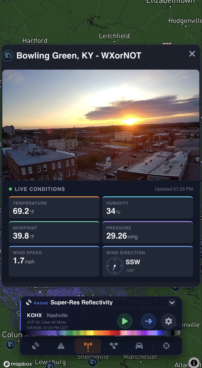 wxornotBG's tweet photo. Incredible sunset to cap off an absolute BANGER of a week! Hope y’all are enjoying the app. We can’t thank y’all enough for your continued support. https://t.co/Xpw1n03RPO