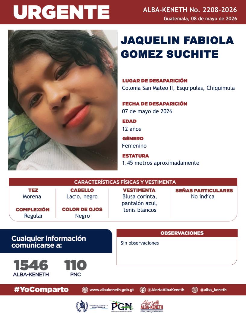 DiariodeCA's tweet photo. Por medio de la alerta @alba_keneth se reporta la desaparición de estas personas. Si tiene información de su paradero comunicarse al teléfono 1546📲. https://t.co/RbcX20jt5p