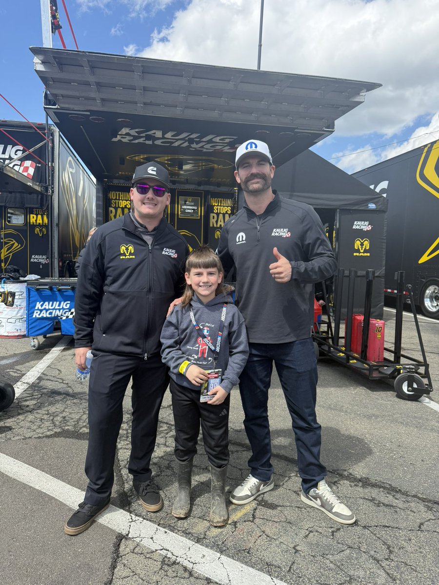 AdamDelGrosso's tweet photo. 2 of the best mullets in Schuyler County, @03Butterbean and Caleb. Oh, and @CoreyLaJoie, with the killer stache. @RamTrucks @Kaulig_Trucks https://t.co/MLTn17srZE