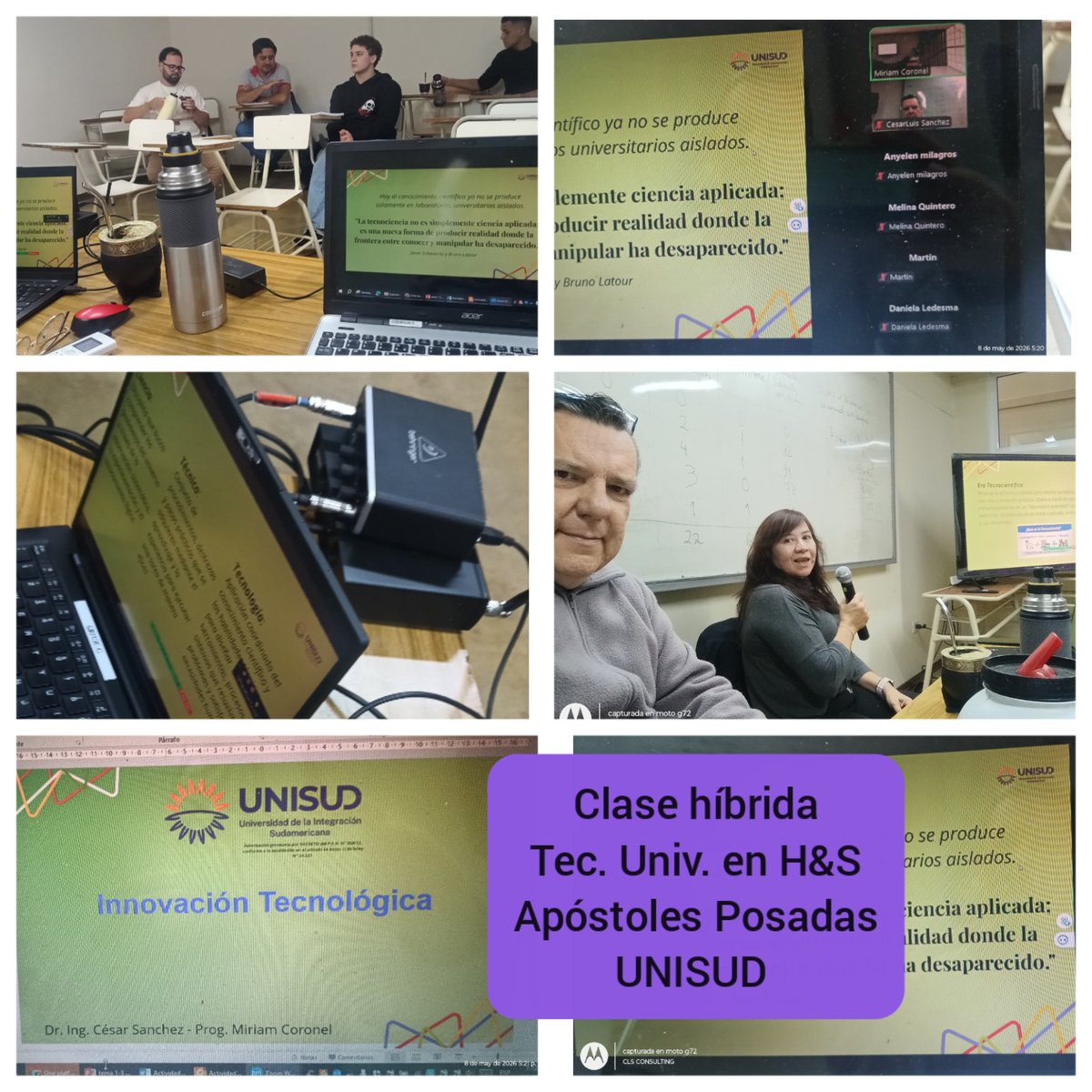 celuissanchez's tweet photo. UNISUD. Clase Híbrida. Apóstoles Posadas. Avanzando con mejora Continua en territorialidad.. Pareja Pedagógica. Tecnología e Innovación en Acción. Tecnicatura universitaria en Higiene y Seguridad. https://t.co/7PFkFvrrGy