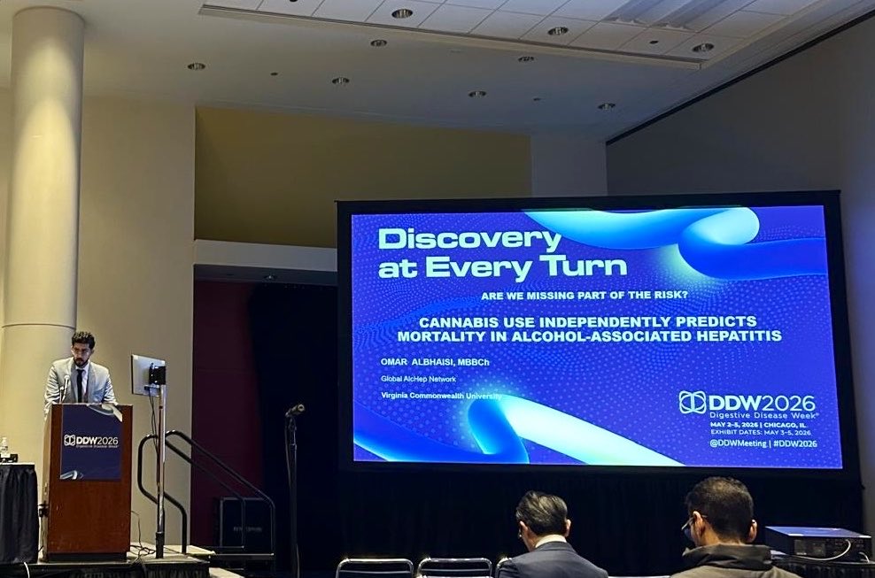 vinayjaha's tweet photo. Important work from @juanpabloarab Lab presented at #DDW2026 by ✨ @butrosfakhoury and @OmarAdnanA 

📌Significance of 🍻 use in presumed MASLD patients 
📌Cannabis use predictor of ☠️ in 🍻 associated hepatitis 

@juanpabloarab @LuisAntonioDiaz @BlaneyMD @FcoIdalsoaga @KrishanP_MD @KaanthiRama @Ximena_Parraga_ @kritisoni50 @ASRG_Liver 
@AASLDtweets @liverUSA @EASLedu