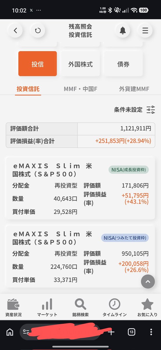 Julius3128's tweet photo. eMAXIS Slim 米国株式S&amp;P500積立投資25ヶ月目😤

元本は87万円で含み益が+251,863円（+28.9%）

これまで12万円スポット買い

基準価格が前回は38,564円で今回が42,272円。

ドル円は1ドル156.66円。

先月に比べて基準価格が4000円ぐらいあがったなぁ🤔
これが���国株の稲妻が輝く瞬間💪💪💪💪

VYM5株 https://t.co/ooLZOozxsh