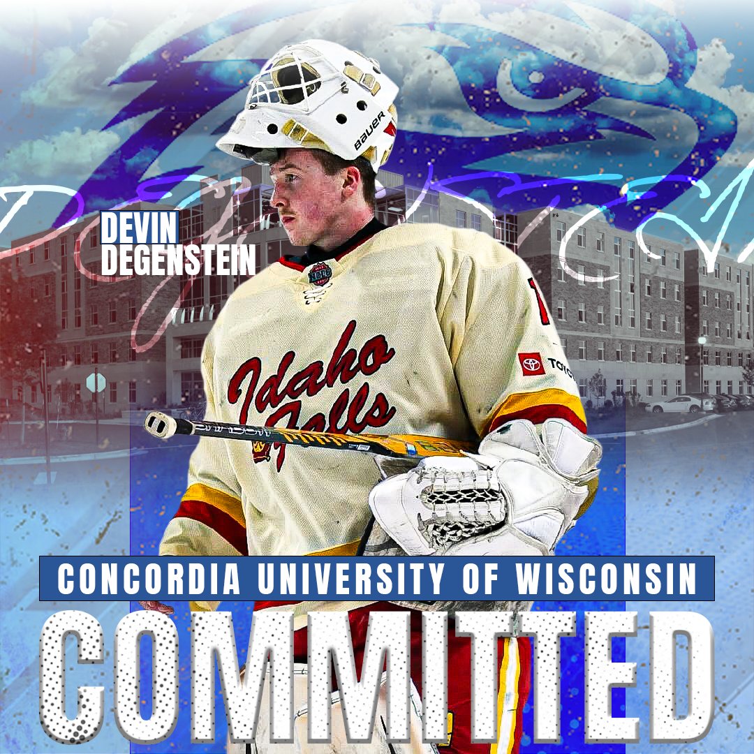 VisionaryHockey's tweet photo. Congratulations to Devin Degenstein on his commitment to Concordia University of Wisconsin (NCAA) 🔥

Devin is coming off a great season with the Idaho Falls Spud Kings (NCDC), he was one of the top goalies in the league, boasting a .923SV% and a 2.28GAA in 36 games played. https://t.co/NOZ1raSHVb