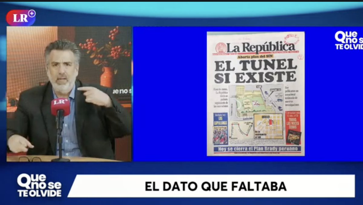 No te pierdas la historia que cuenta cómo la derecha política, las FFAA y el fujimorismo, instrumentalizaron la portada de un diario para intentar acorralar, callar y destruir a un diario progresista.
#ElTúnelSíExiste 
#QueNoSeTeOlvide
<a href="/larepublica_pe/">La República</a> 
youtube.com/watch?v=4Wy8qy…