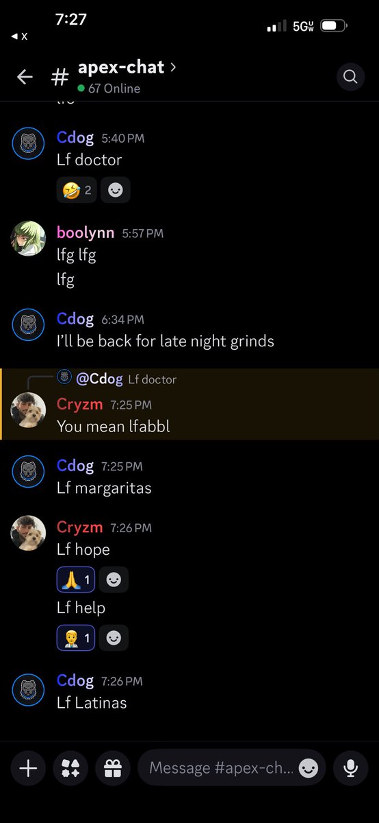 Lfg in my discord is on fireee