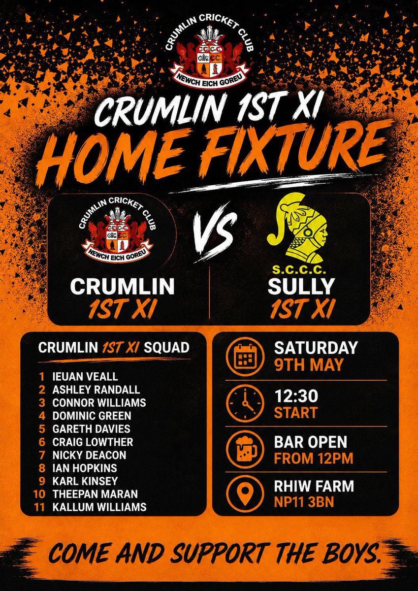 CrumlinCC's tweet photo. Week 2

The 1s host @SullyCricket at Rhiw Farm

Unfortunately no game for the 2s as our opponents conceded.

#RJ55 https://t.co/Eom87KD1qc
