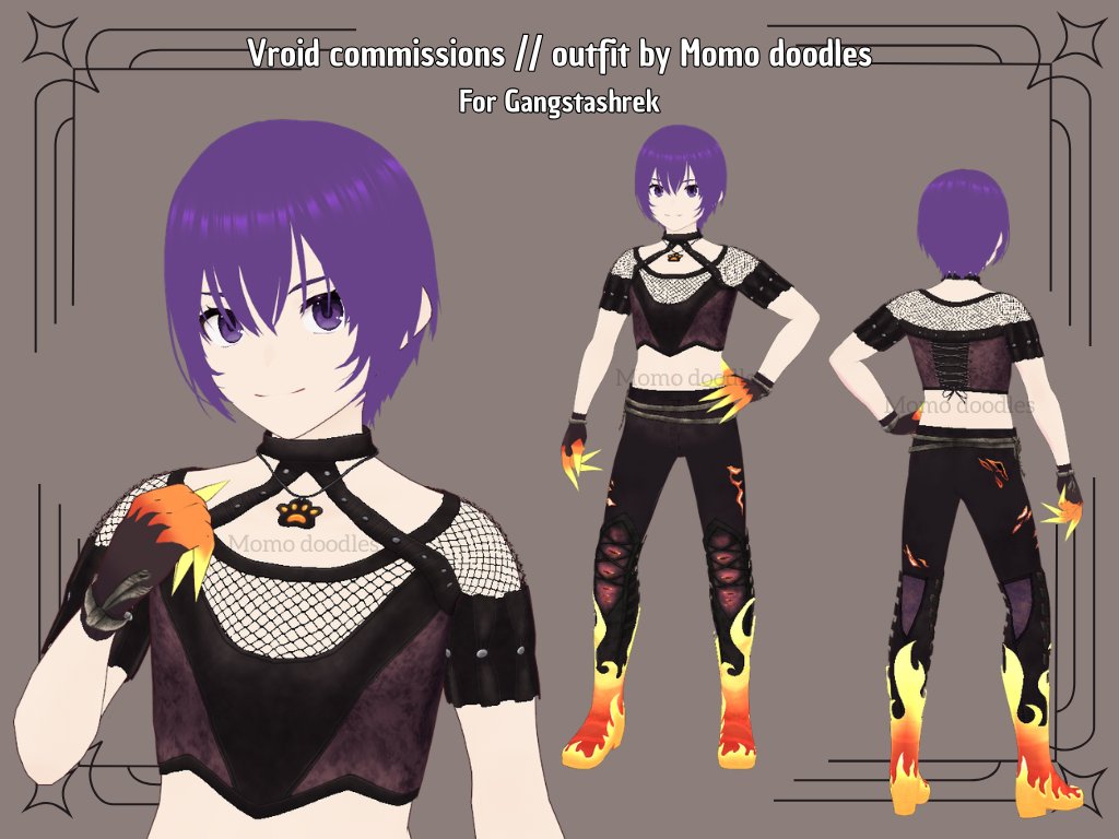 Momos_doodles's tweet photo. ✨Outfit commission for Gangstashrek on fiverr✨

▶️https://t.co/khTIDKrbpi 

#commissionopen #Commission #vroid #vroidcommission #vtuber #vroidmodel #3DModel #VRoidStudio https://t.co/sKTYGBHbg4