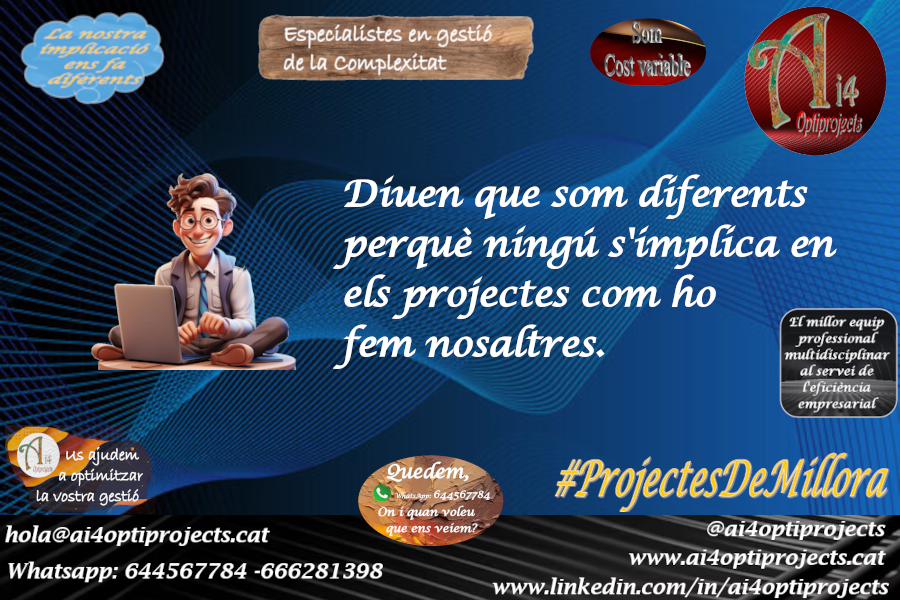 ai4optiprojects's tweet photo. Per obtenir bons resultats no cal fer coses estranyes ni utilitzar paraules pomposes,
Els professionals de #SolucionsAi4 demostren cada dia amb feina la qualitat de la feina feta.
#Etica, #Integritat i #Eficiència
#ProfessionalsImplicats que us ajudem a millorar https://t.co/V9bdlmhtpi