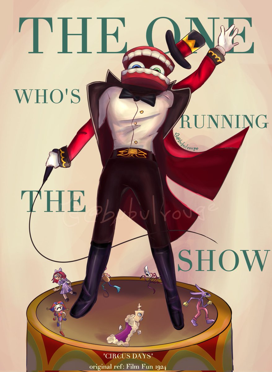 bubulrouge's tweet photo. THE ONE WHO'S RUNNING THE SHOW 🏃‍♂️🏃‍♂️ #caineart #caine #tadc https://t.co/b5TmG1dVcB