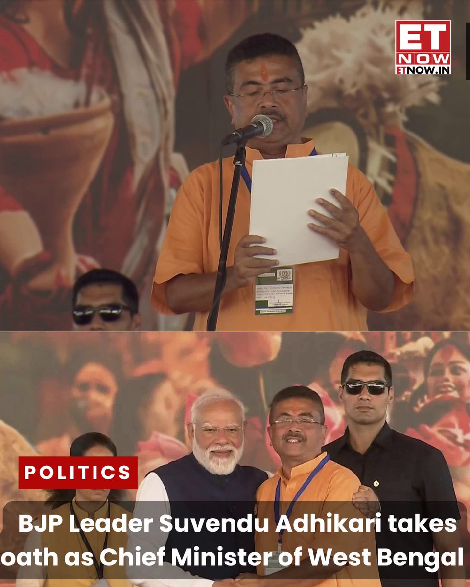 ETNOWlive's tweet photo. #NewsAlert | BJP leader Suvendu Adhikari sworn in as West Bengal CM, marking BJP's first government in the state

#westbengalelections26  #suvenduadhikari #BJP https://t.co/FTmDmz7mW7