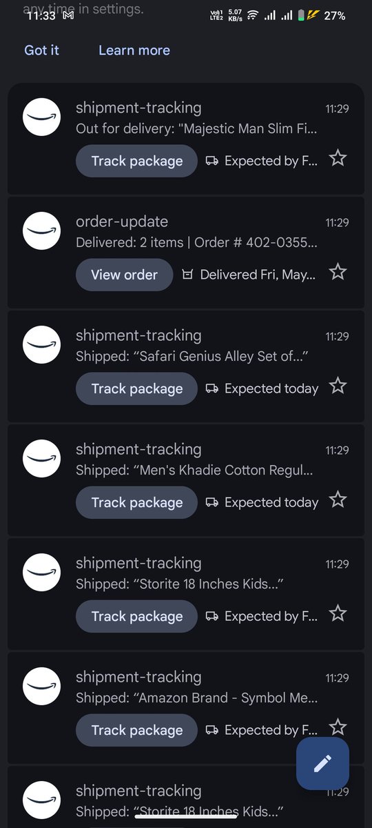 AdwikArsh's tweet photo. @AmazonHelpIN What is going on with your service?

I am receiving delivery notifications for items that have already been delivered.
Even for orders that were cancelled, I am still getting messages saying “out for delivery today.” https://t.co/DcFheKWxXs