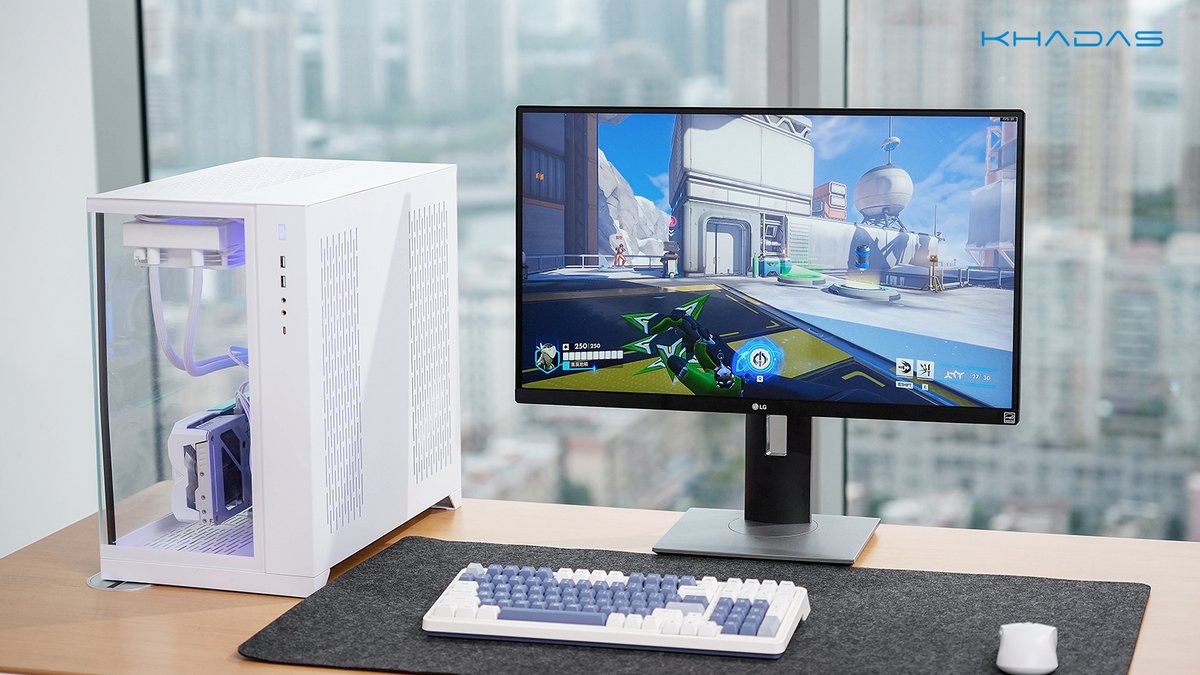 khadas_official's tweet photo. Big performance doesn’t always need a big tower.
Mind Pro + Mind Graphics 2 with GeForce RTX 5060 Ti brings a modular desktop setup that takes up less space than a traditional mATX PC, while keeping the clean desk aesthetic intact.
Compact. Flexible. Desk-friendly.
#Khadas #MindPro #MindGraphics2 #RTX5060Ti #MiniPC #DesktopSetup #GamingSetup