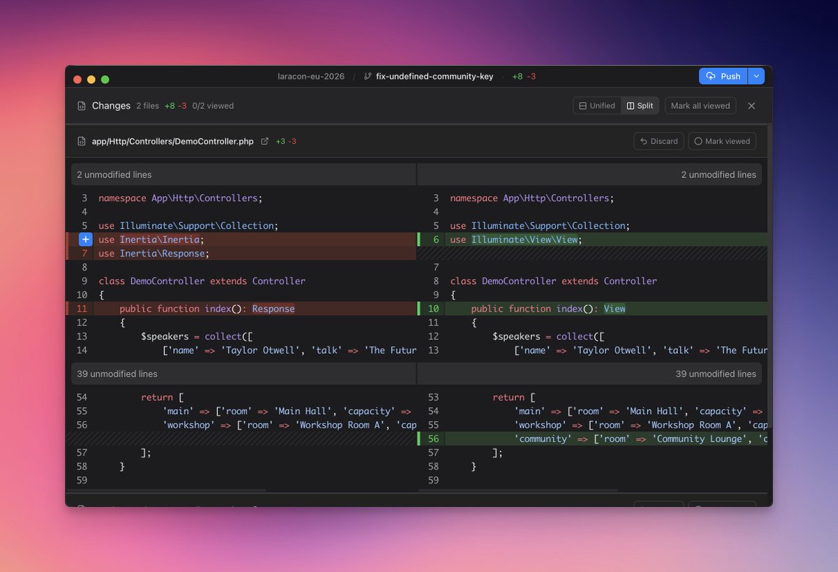 You can now toggle between unified and split diff views We also fixed a ...