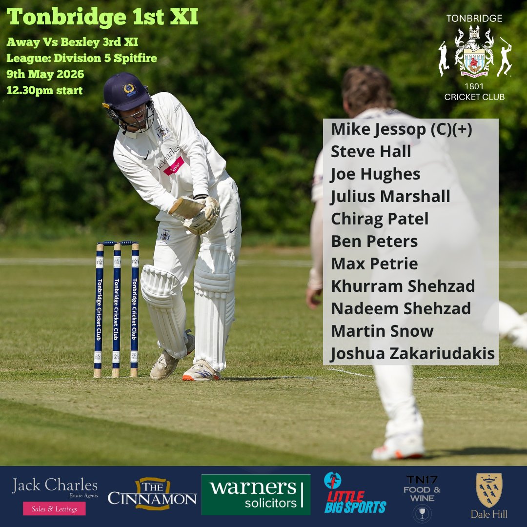 TonbridgeCC's tweet photo. The teams are out!

The 1st XI travel to @bexleycc, whilst the 2nd XI open up their season by welcoming @kingshillcricketclub.

One debut in the 2s today with Finley Evans playing his first game for the club.

#tcc225 https://t.co/QEERvcPIwV