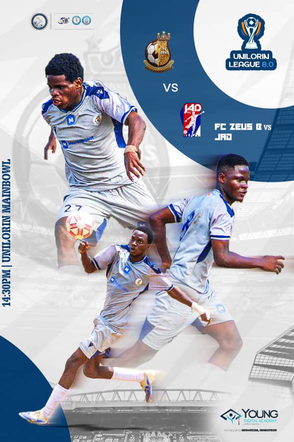 fczeus15's tweet photo. UNILORIN SU FOOTBALL LEAGUE 8.0
ROUND 8

!!!MATCHDAY!!!

🆚 JAD FC
🗓  TODAY 9TH, MAY 2026
⏱ 14:30 WAT (2:30PM) 
🏟  UNIVERSITY OF ILORIN STADIUM 📍

#FCZEUS | #UIL8.0 | #CmonZeus | #COYB

C'mon You Bolts. https://t.co/0FDRVvofN9