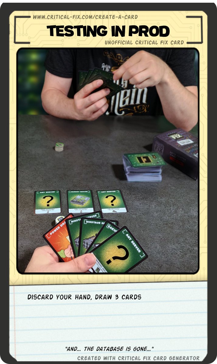 CriticalFix's tweet photo. I made a custom Critical Fix action card! #CriticalFixGame https://t.co/F7d1h1pAhh