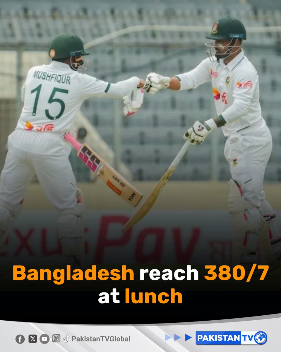 Lunch-time resilience: Mushfiqur Rahim anchors Bangladesh to 380/7 against Pakistan