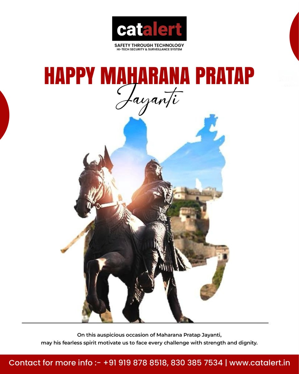 Cat_alert_'s tweet photo. Honoring the eternal spirit of courage and valor on Maharana Pratap Jayanti. ⚔️🚩

May his fearless legacy inspire us to face every challenge with strength and dignity.

#MaharanaPratapJayanti #Courage #Valor #Legacy #Catalert #SafetyThroughTechnology https://t.co/9WCUQDUfK8