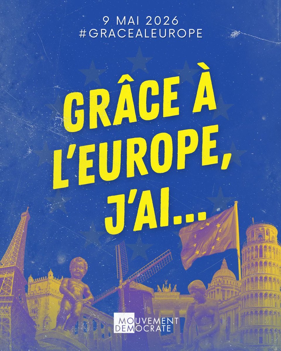 maudgatel's tweet photo. Grâce à l’Europe, les Européens ont pu vivre en paix. 

Modèle social, progrès environnementaux, espace économique, éducation, l’UE bénéficie chaque jour à 450 millions d’Européens. Elle est loin d’être parfaite. Mais continuons à nous battre pour elle. #Gracealeurope https://t.co/EijMT5hoxK