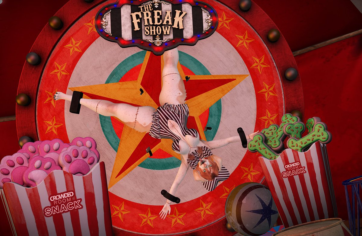 _KayBabi_'s tweet photo. Step right up! 🤡🗡️

https://t.co/sS6bihMffC Open right now May 7th-28th, Freakshow theme! You don't wanna miss it out!

Location - https://t.co/Z4ZMAtNHPA

{FEATURED}
Mod - [R!] Bella - Cream @xSpewy 
Outfit - Kottr [Kottr] Clussy Set @KottrSL 
Tattoo - {CROAKER} Freak-en-mesh Tattoos @p1umeater 
Furniture - Crowded Room - Freak Show Paws & Bones snack @Crowed_room

•ʚ sponsors ɞ•
Acid Rayne, Facs, Bark, Eggu

[Others]
Body- Ebody Reborn/Waifu @BeautyEbody 
Head- Vulpine Head @frettchenhausSL 
Ears- Weiner Floppers @TheMcTiddies 
Background - Decorated by me