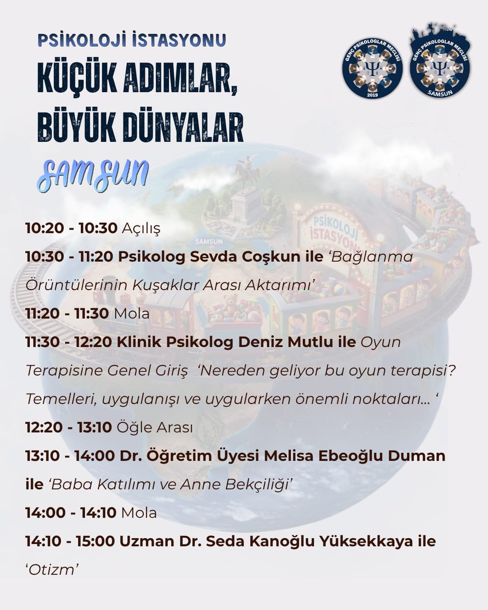 GPM_Resmi's tweet photo. Samsun Genç Psikologlar Meclisi olarak size bir haberimiz var✨️🎉

Genç Psikologlar Meclisi Samsun Yapılanması olarak "Psikoloji İstasyonu: Küçük Adımlar, Büyük Dünyalar" Sempozyumu ile sizlerleyiz!

Detaylı bilgi afişte yer almaktadır ☺️. https://t.co/vyLPDErEOl