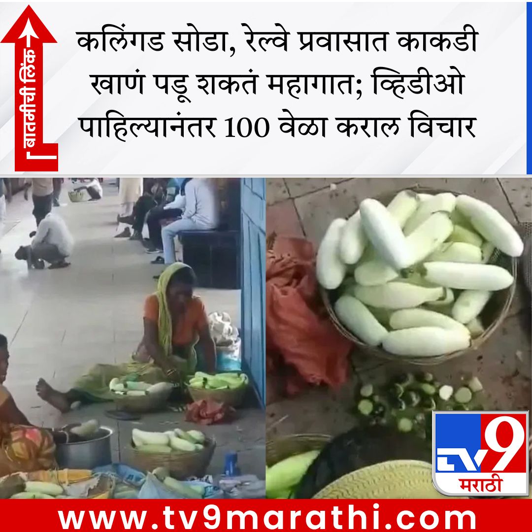 TV9Marathi's tweet photo. कलिंगड सोडा, रेल्वे प्रवासात काकडी खाणं पडू शकतं महागात; व्हिडीओ पाहिल्यानंतर 100 वेळा कराल विचार
https://t.co/ftCYQWV4Qt #videoleaked https://t.co/2TUTy2FmNY