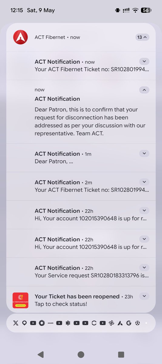 dheerajaith's tweet photo. A typical day in the IT city of Bengaluru, 10 days of haggling with @ACTFibernet @FiberAct for a stable internet connection. Considering that all they do is chuck cables wherever they please, solving a fiber cut must be the most difficult puzzle? https://t.co/6d8U835tPp