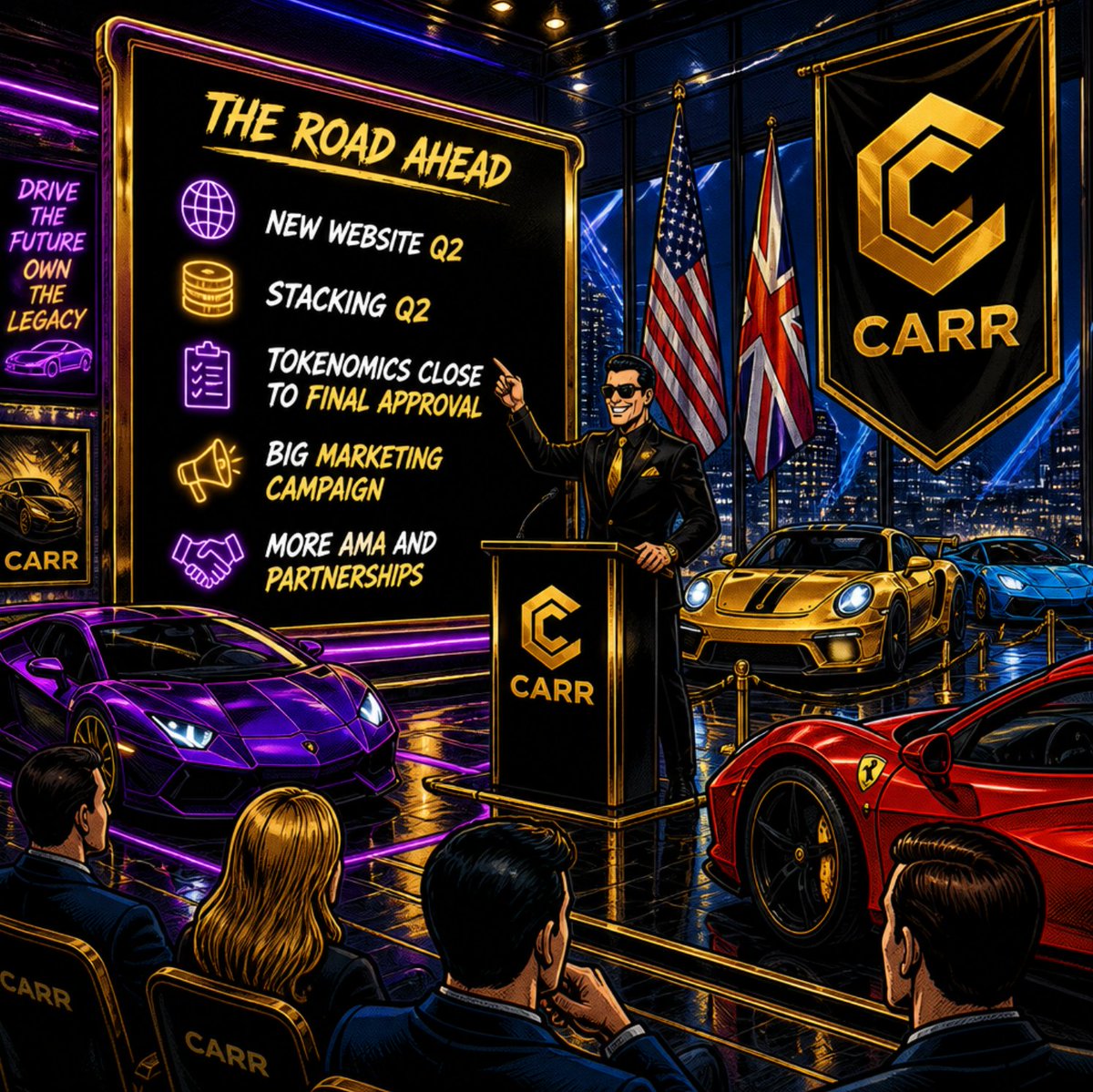 Defaultplayer13's tweet photo. Yesterday was the @RoundaboutDex AMA and we got some updates and news for coming $CARR staking/revenue...

➡️A new website will come Q2
➡️Staking start still on track for this quartal
➡️Tokenomics now close to final approval
➡️Marketing push with for more social reach
➡️AMAs and Partnerships

The $CARR token still remains the core utility powering the chain with transaction fees which will burned, for example:

➡️Adding a vehicle = ~ 10 CARR
➡️Update vehicle data = ~ 3 CARR
➡️Staking/Unstaking = ~ 7 CARR
➡️Sending tokens = ~ 2,1 CARR 

Allready confirmed for the tokenmics

➡️Total supply will be permanently locked
➡️Minting will be permanently disabled forever
➡️Aggressive buybacks and burns confirmed

Sounds like a big Q2 for $CARR is coming - myself was little bit quiet the last weeks till i see some timeplans and updates. Now with @competitiverols as new CEO from roundaboutdex things moving forward

NFA DYOR
🔥P.S. was quiet, but used the nice dips down to 0,00026 for DCA step by step a little bit more🔥
@carnomaly